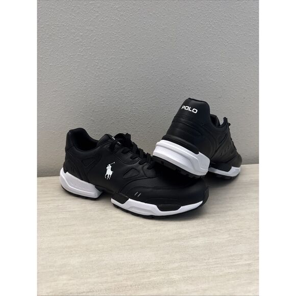Polo Ralph Lauren Men's Sz 14 Black Jogger Color-Blocked Sneakers - Picture 1 of 10